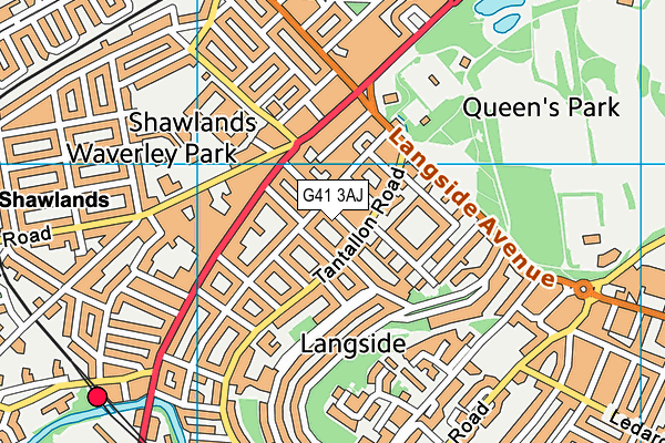 G41 3AJ map - OS VectorMap District (Ordnance Survey)