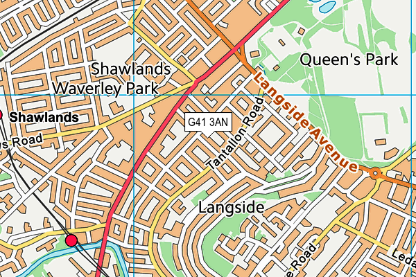 G41 3AN map - OS VectorMap District (Ordnance Survey)