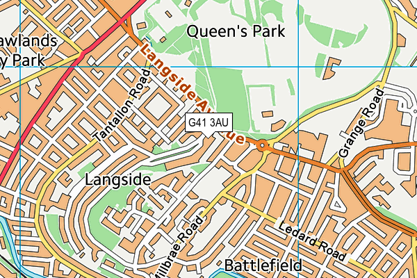 G41 3AU map - OS VectorMap District (Ordnance Survey)