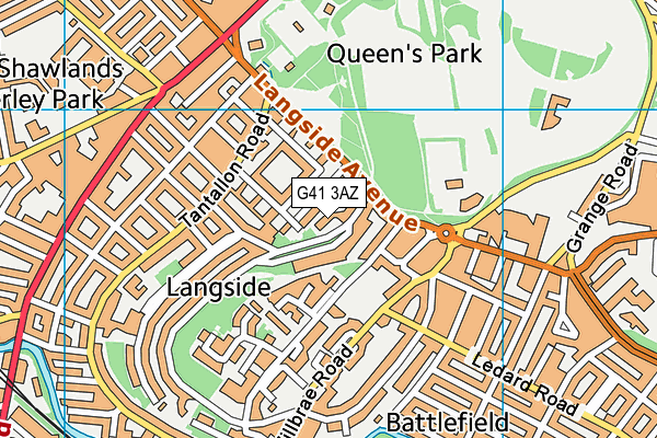 G41 3AZ map - OS VectorMap District (Ordnance Survey)