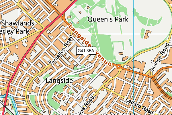 G41 3BA map - OS VectorMap District (Ordnance Survey)