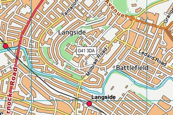 G41 3DA map - OS VectorMap District (Ordnance Survey)