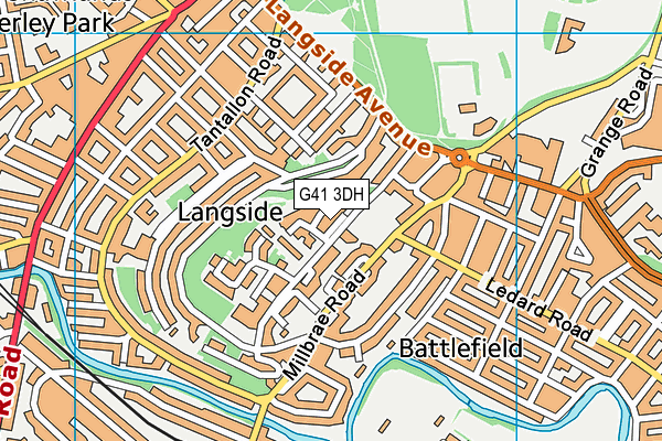 G41 3DH map - OS VectorMap District (Ordnance Survey)