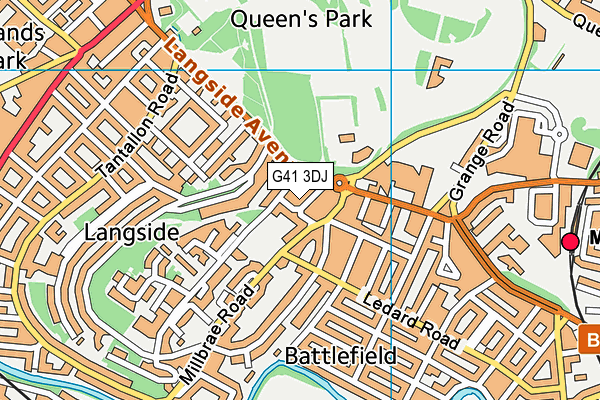 G41 3DJ map - OS VectorMap District (Ordnance Survey)