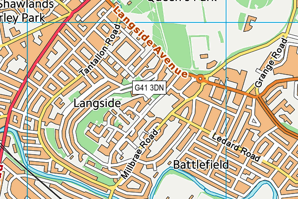 G41 3DN map - OS VectorMap District (Ordnance Survey)