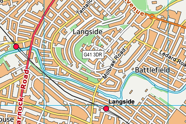 G41 3DR map - OS VectorMap District (Ordnance Survey)