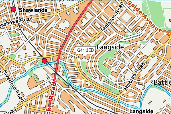 G41 3ED map - OS VectorMap District (Ordnance Survey)