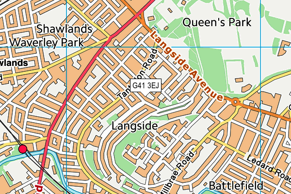 G41 3EJ map - OS VectorMap District (Ordnance Survey)