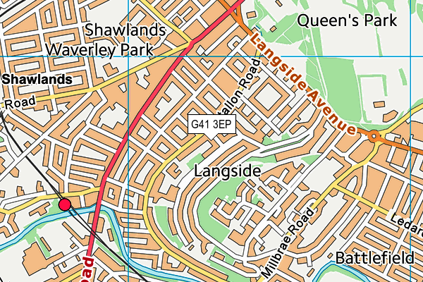 G41 3EP map - OS VectorMap District (Ordnance Survey)