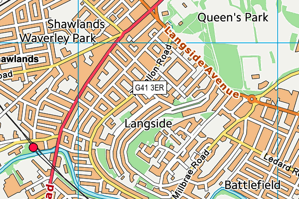 G41 3ER map - OS VectorMap District (Ordnance Survey)