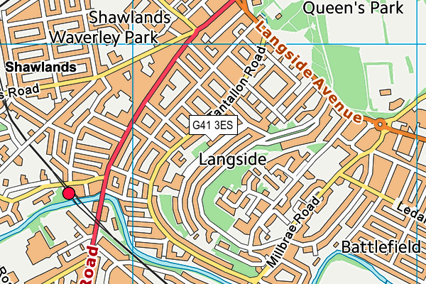 G41 3ES map - OS VectorMap District (Ordnance Survey)