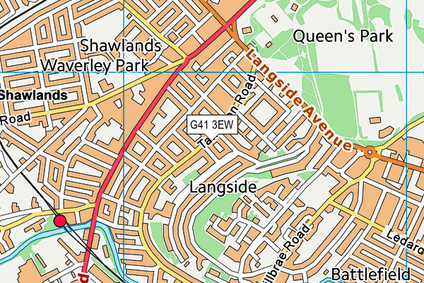 G41 3EW map - OS VectorMap District (Ordnance Survey)