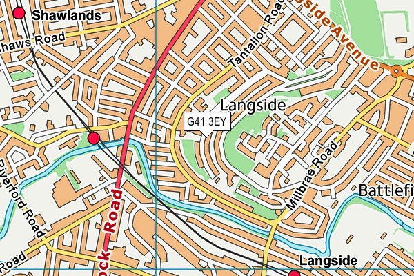 G41 3EY map - OS VectorMap District (Ordnance Survey)