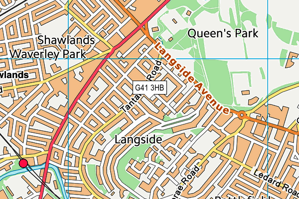 G41 3HB map - OS VectorMap District (Ordnance Survey)