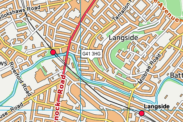 G41 3HG map - OS VectorMap District (Ordnance Survey)