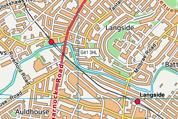 G41 3HL map - OS VectorMap District (Ordnance Survey)