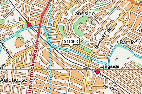 G41 3HR map - OS VectorMap District (Ordnance Survey)