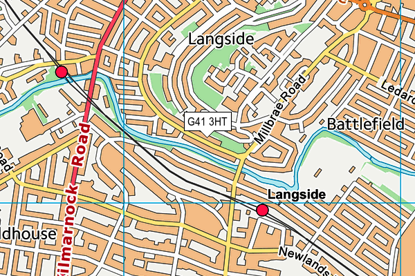 G41 3HT map - OS VectorMap District (Ordnance Survey)