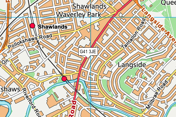 G41 3JE map - OS VectorMap District (Ordnance Survey)