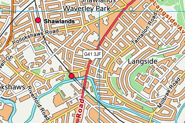 G41 3JF map - OS VectorMap District (Ordnance Survey)