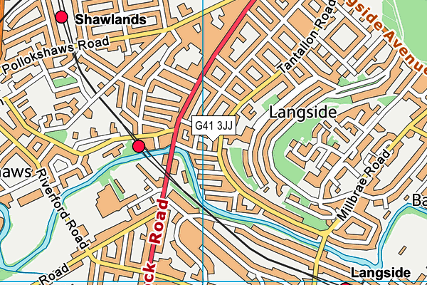 G41 3JJ map - OS VectorMap District (Ordnance Survey)