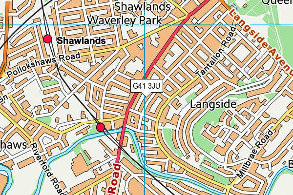 G41 3JU map - OS VectorMap District (Ordnance Survey)