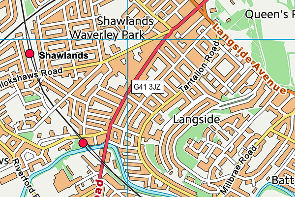 G41 3JZ map - OS VectorMap District (Ordnance Survey)