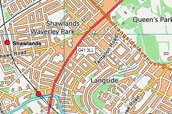 G41 3LL map - OS VectorMap District (Ordnance Survey)