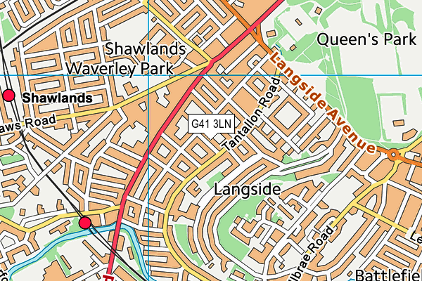 G41 3LN map - OS VectorMap District (Ordnance Survey)