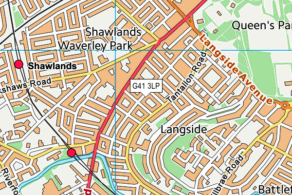 G41 3LP map - OS VectorMap District (Ordnance Survey)