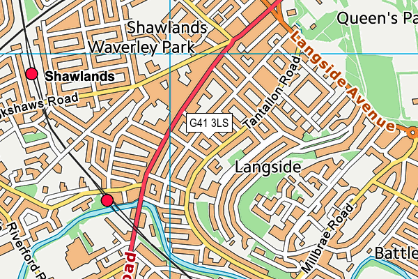 G41 3LS map - OS VectorMap District (Ordnance Survey)