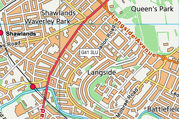 G41 3LU map - OS VectorMap District (Ordnance Survey)