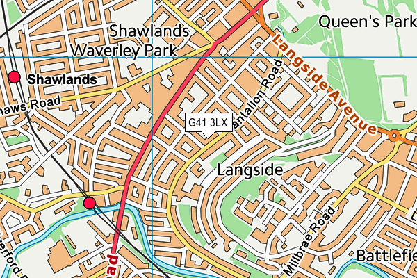 G41 3LX map - OS VectorMap District (Ordnance Survey)