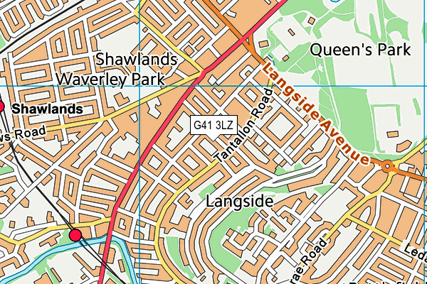 G41 3LZ map - OS VectorMap District (Ordnance Survey)