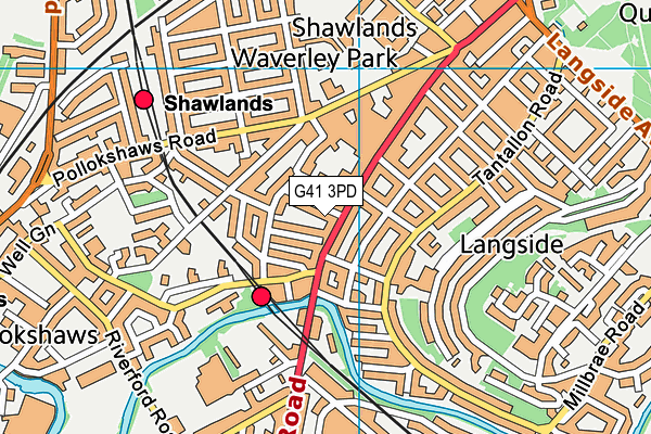 G41 3PD map - OS VectorMap District (Ordnance Survey)