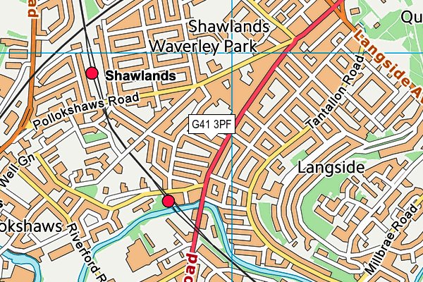 G41 3PF map - OS VectorMap District (Ordnance Survey)