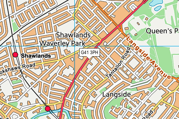 G41 3PH map - OS VectorMap District (Ordnance Survey)