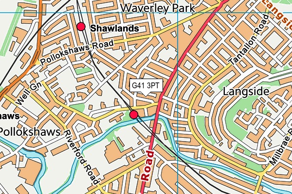 G41 3PT map - OS VectorMap District (Ordnance Survey)