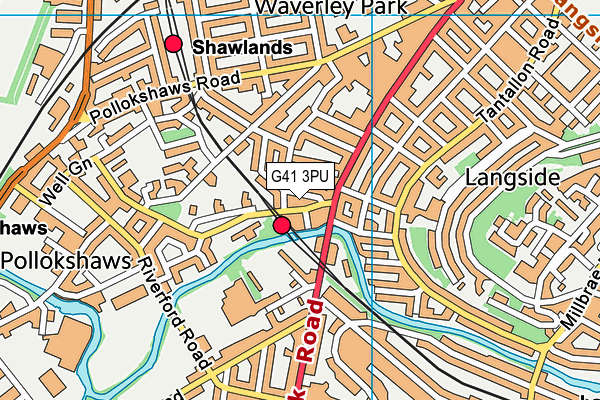 G41 3PU map - OS VectorMap District (Ordnance Survey)