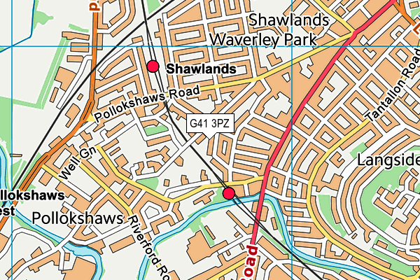 G41 3PZ map - OS VectorMap District (Ordnance Survey)