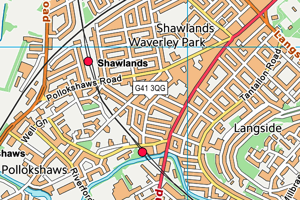 G41 3QG map - OS VectorMap District (Ordnance Survey)