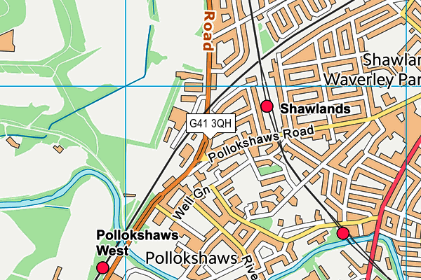 G41 3QH map - OS VectorMap District (Ordnance Survey)