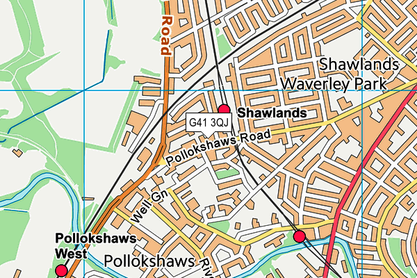 G41 3QJ map - OS VectorMap District (Ordnance Survey)