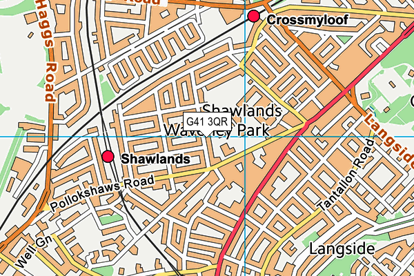 G41 3QR map - OS VectorMap District (Ordnance Survey)