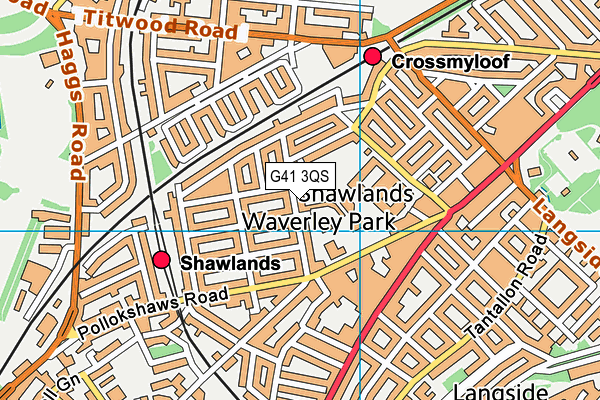 G41 3QS map - OS VectorMap District (Ordnance Survey)