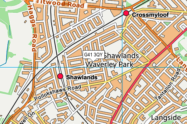 G41 3QY map - OS VectorMap District (Ordnance Survey)