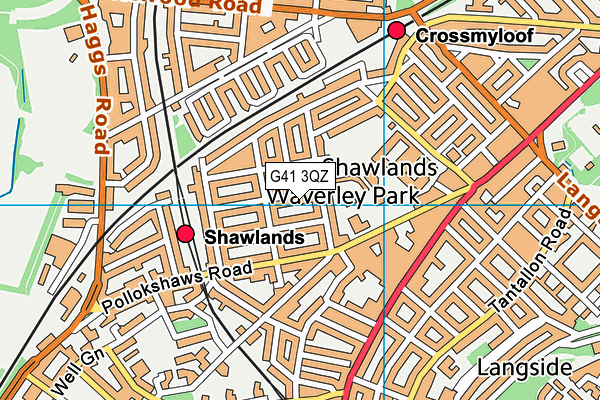 G41 3QZ map - OS VectorMap District (Ordnance Survey)