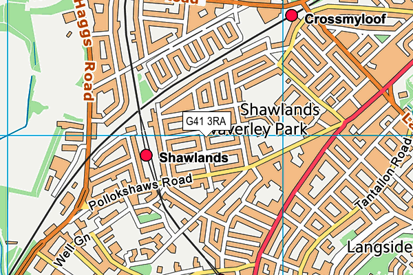 G41 3RA map - OS VectorMap District (Ordnance Survey)