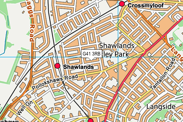 G41 3RB map - OS VectorMap District (Ordnance Survey)