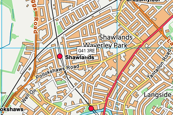 G41 3RE map - OS VectorMap District (Ordnance Survey)